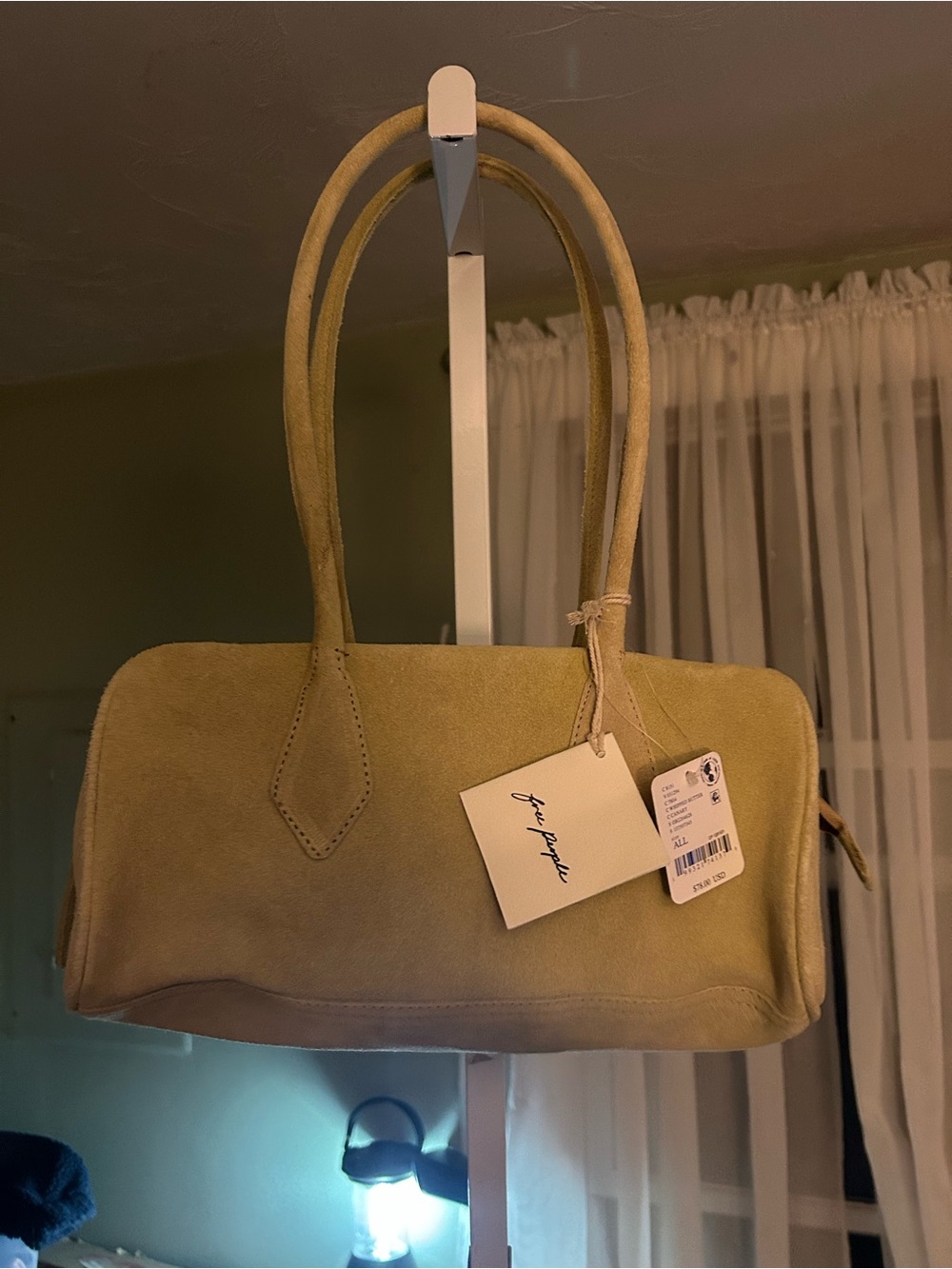 Free People Suede Shoulder Bag in the color Whipped Butter / Canary